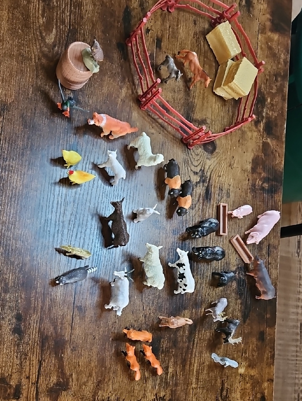 Toy Farm Animal Lot - Mixed Plastic Farm Animals with Accessories